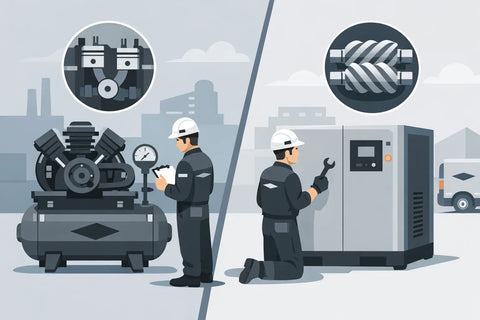 Reciprocating vs Rotary Screw Compressor