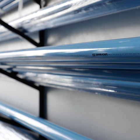 Prevost aluminum compressed air piping available from Advanced Air & Vacuum.