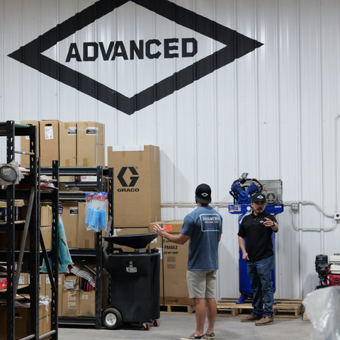 El Centro air compressor parts department and equipment showroom at Advanced Air & Vacuum.