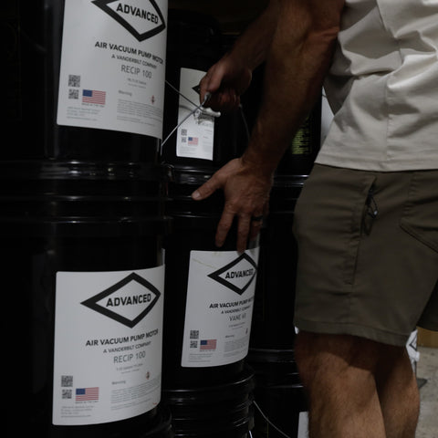 Compressor oil stocked at Advanced Air & Vacuum’s San Diego Parts Department.
